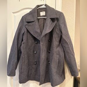 Grey Old Navy Pea Coat, Large